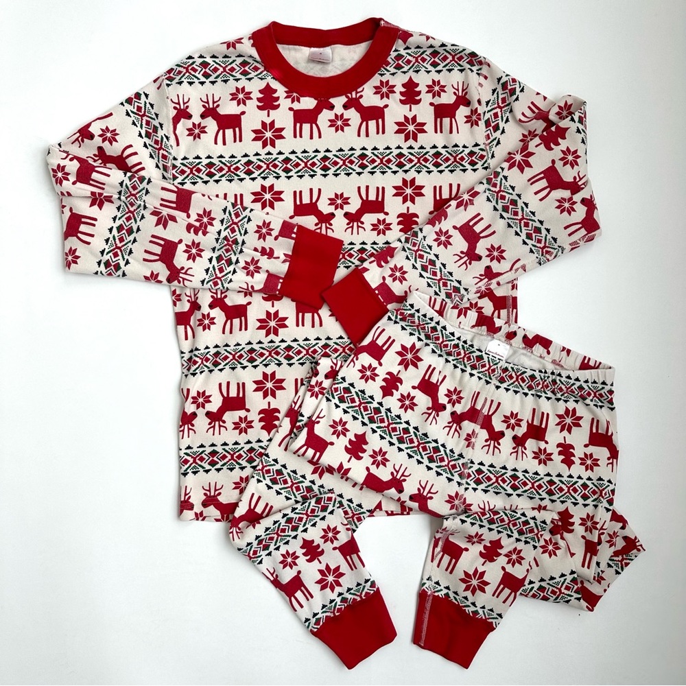 Hanna Andersson Women’s Holiday Dear Deer Long John Print Pajama Set M